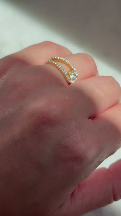 Infinity Ring – Anello artigianale in argento 925 placcato oro 18kt
